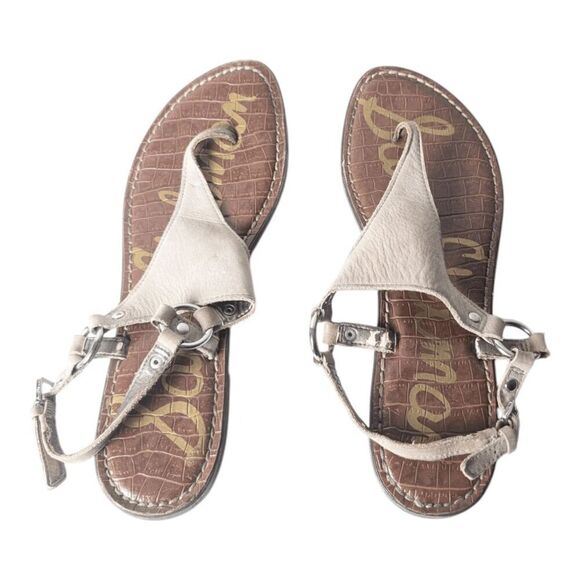 SAM EDELMAN Greta Nude Leather T Sandal Size 9M - Picture 5 of 5